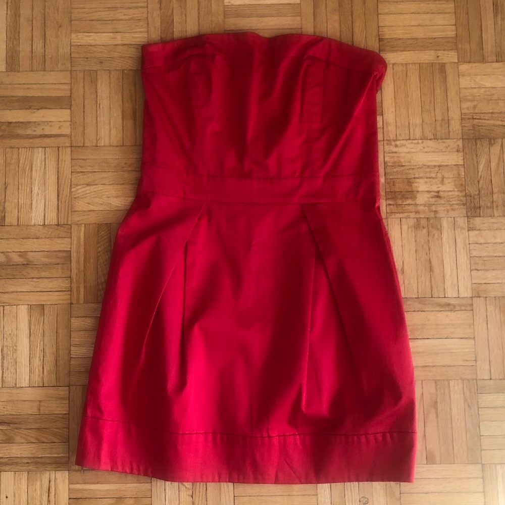 French Connection Red Mini Bandeau Dress